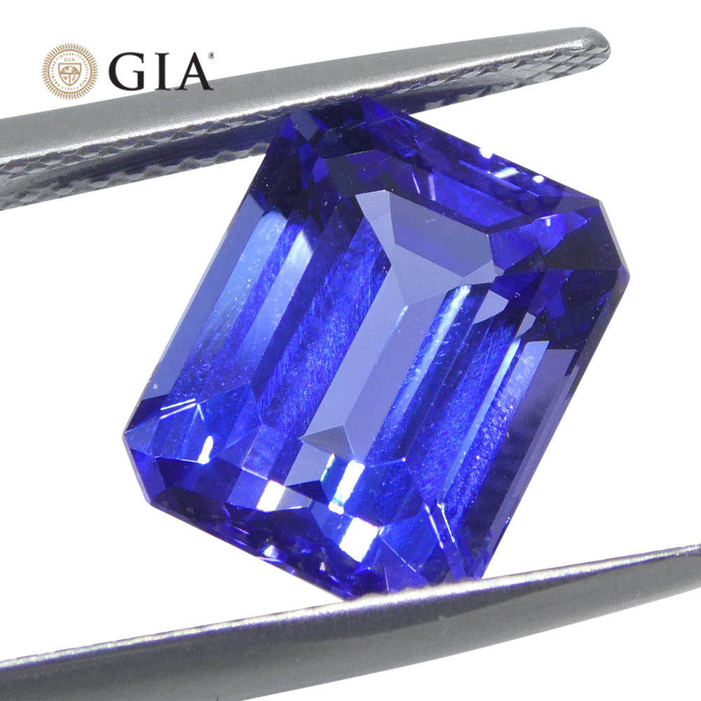 5.77ct Octagonal Violet-Blue Tanzanite GIA Certified Tanzania - Skyjems Wholesale Gemstones