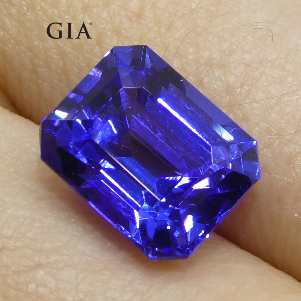 6.03ct Octagonal Violetish Blue Tanzanite GIA Certified Tanzania - Skyjems Wholesale Gemstones