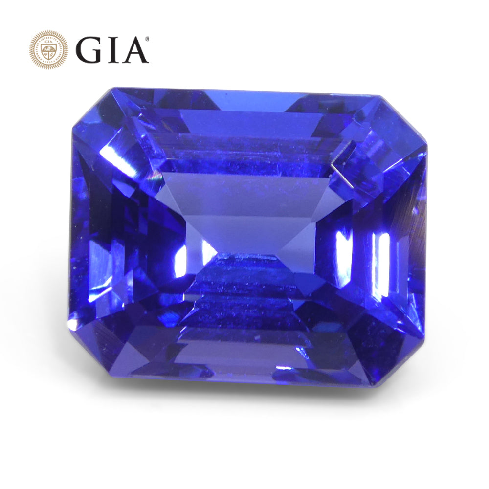 6.03ct Octagonal Violetish Blue Tanzanite GIA Certified Tanzania - Skyjems Wholesale Gemstones