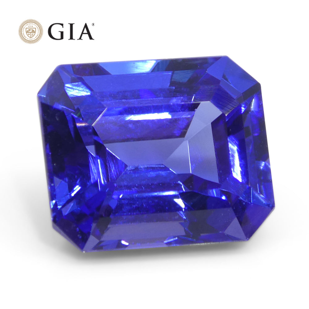 6.03ct Octagonal Violetish Blue Tanzanite GIA Certified Tanzania - Skyjems Wholesale Gemstones