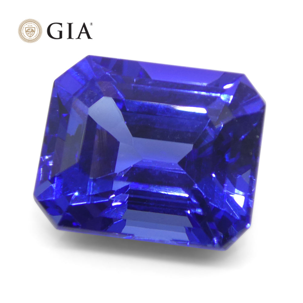 6.03ct Octagonal Violetish Blue Tanzanite GIA Certified Tanzania - Skyjems Wholesale Gemstones
