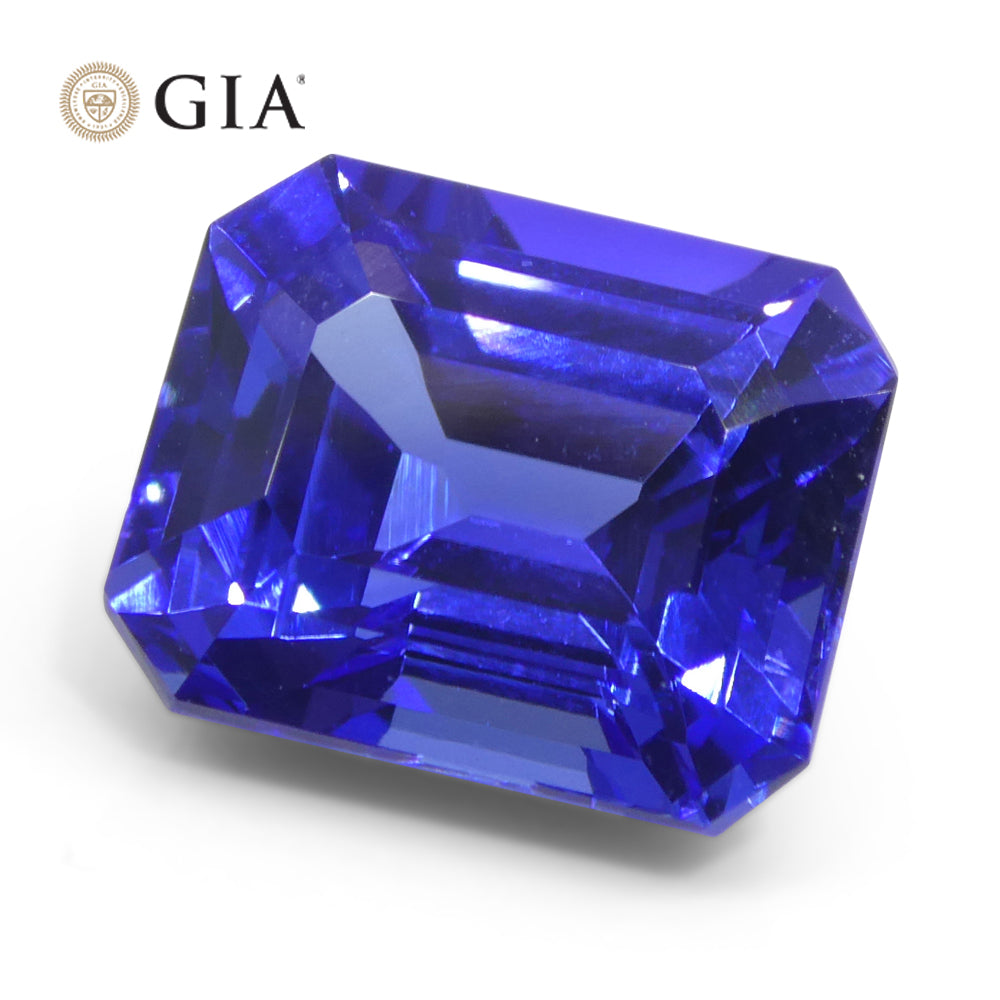 6.03ct Octagonal Violetish Blue Tanzanite GIA Certified Tanzania - Skyjems Wholesale Gemstones