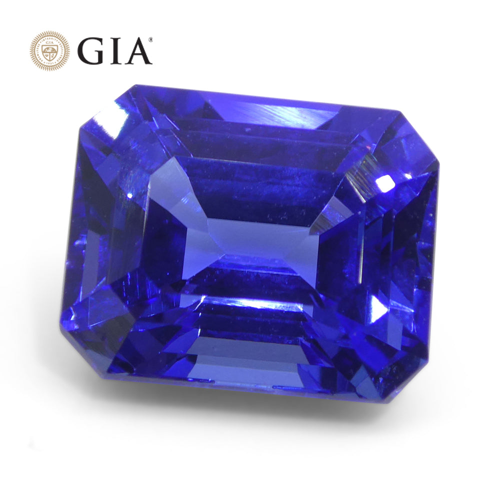6.03ct Octagonal Violetish Blue Tanzanite GIA Certified Tanzania - Skyjems Wholesale Gemstones