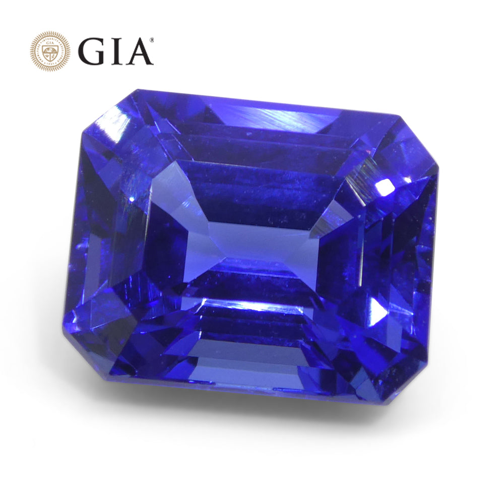 6.03ct Octagonal Violetish Blue Tanzanite GIA Certified Tanzania - Skyjems Wholesale Gemstones