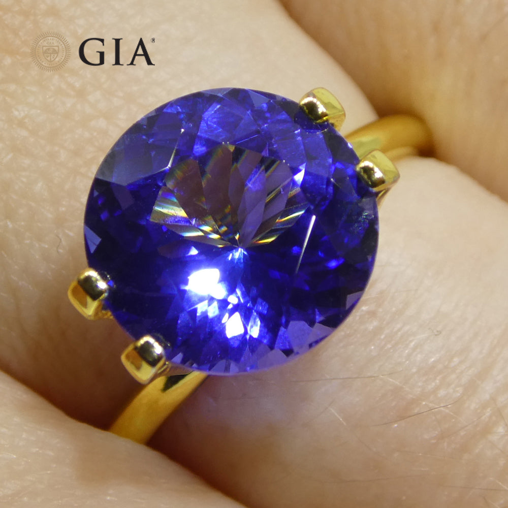 3.92ct Round Violetish Blue Tanzanite GIA Certified Tanzania - Skyjems Wholesale Gemstones