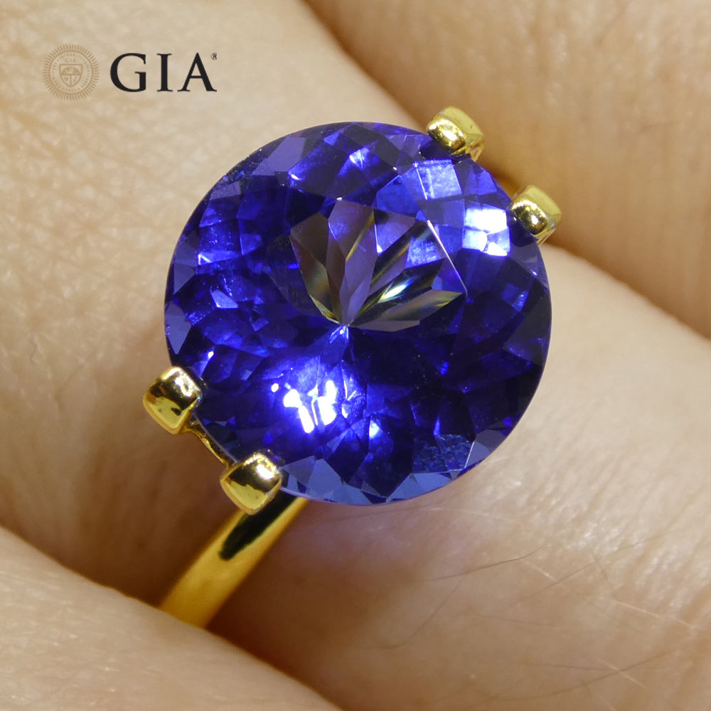 3.92ct Round Violetish Blue Tanzanite GIA Certified Tanzania - Skyjems Wholesale Gemstones