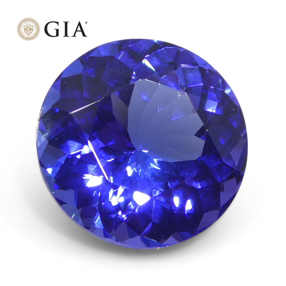 3.92ct Round Violetish Blue Tanzanite GIA Certified Tanzania - Skyjems Wholesale Gemstones