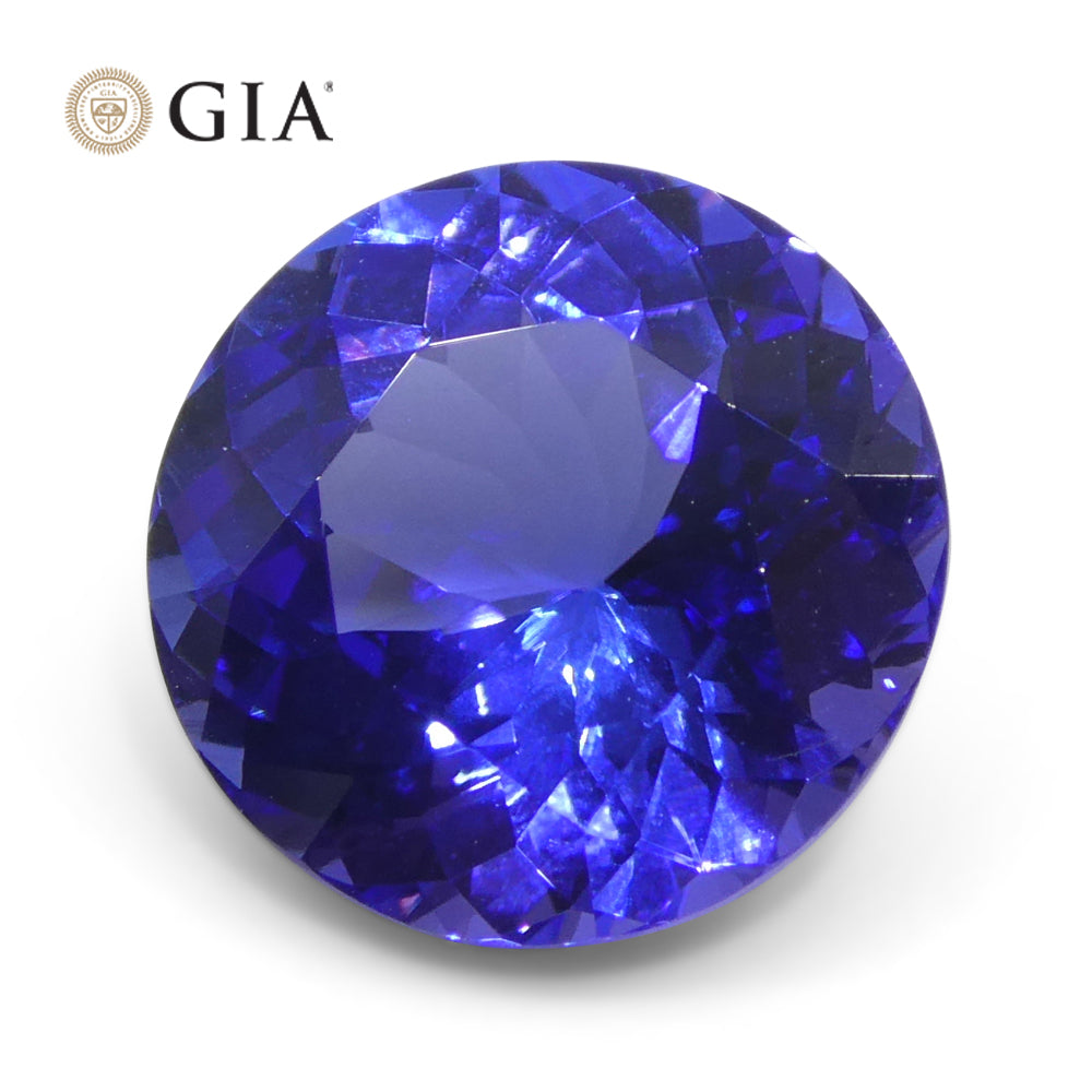 3.92ct Round Violetish Blue Tanzanite GIA Certified Tanzania - Skyjems Wholesale Gemstones