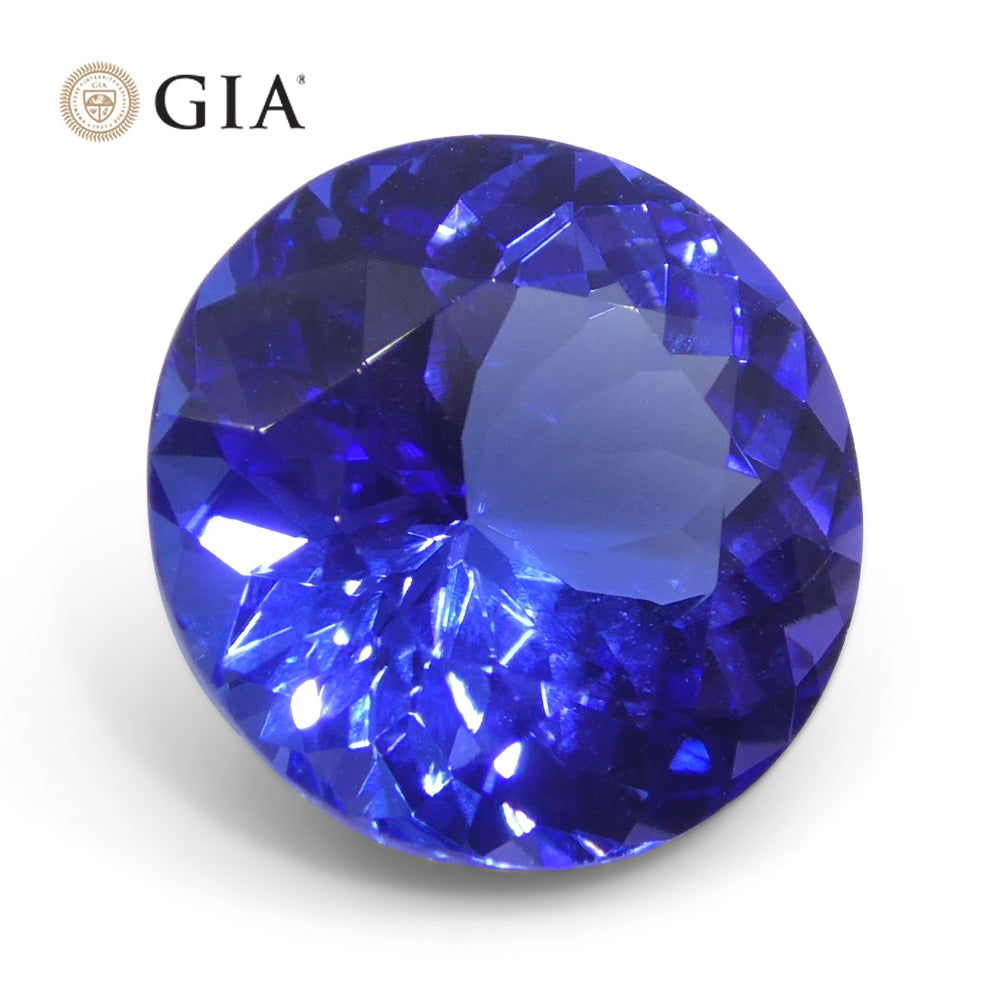 3.92ct Round Violetish Blue Tanzanite GIA Certified Tanzania - Skyjems Wholesale Gemstones