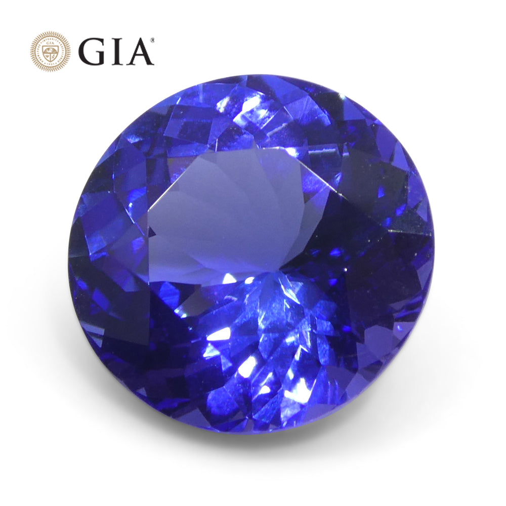 3.92ct Round Violetish Blue Tanzanite GIA Certified Tanzania - Skyjems Wholesale Gemstones