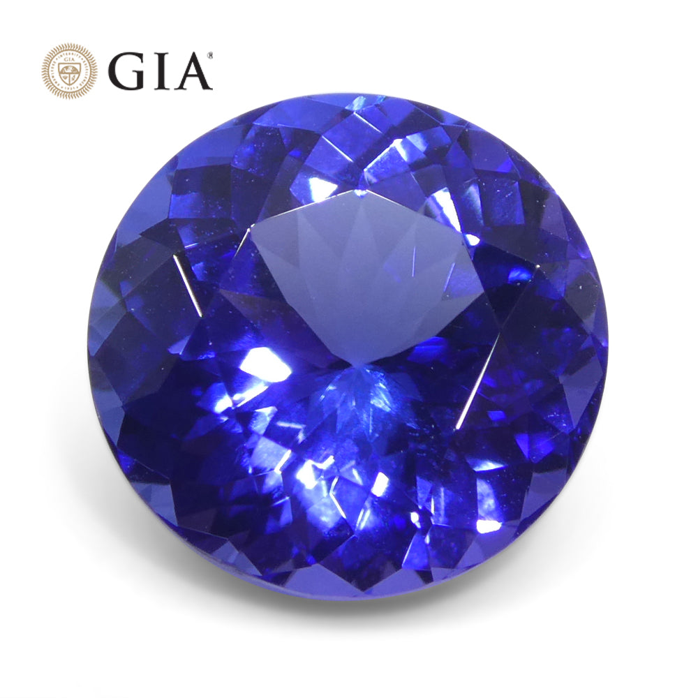 3.92ct Round Violetish Blue Tanzanite GIA Certified Tanzania - Skyjems Wholesale Gemstones