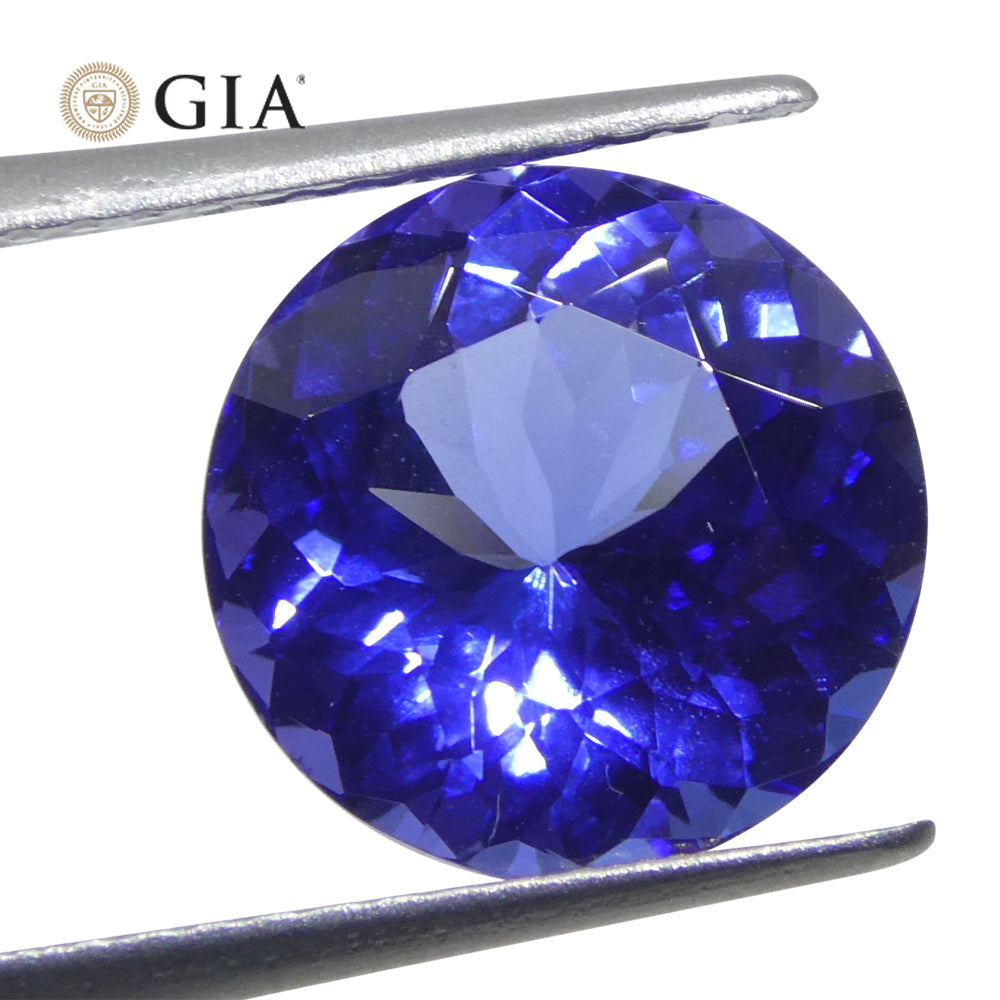 3.92ct Round Violetish Blue Tanzanite GIA Certified Tanzania - Skyjems Wholesale Gemstones