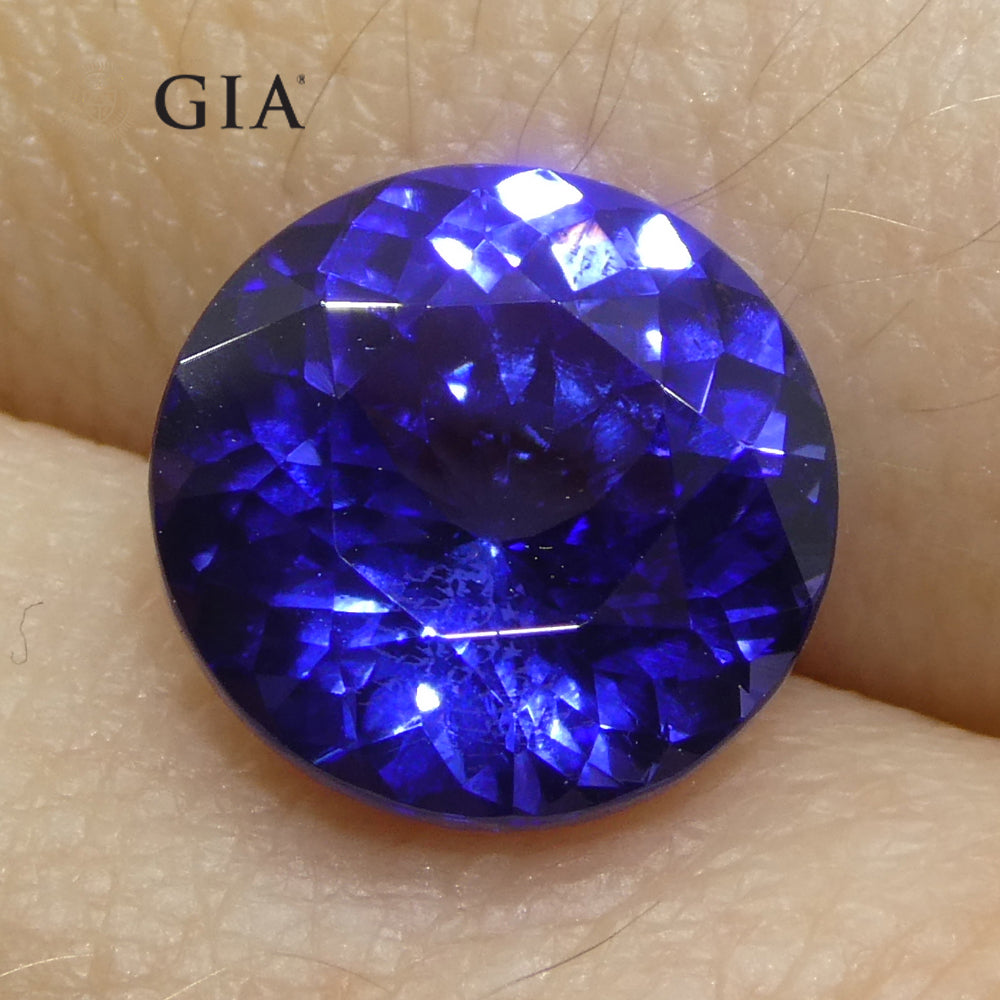 3.75ct Round Violet-Blue Tanzanite GIA Certified Tanzania - Skyjems Wholesale Gemstones