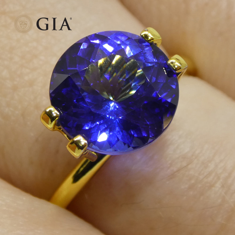 3.75ct Round Violet-Blue Tanzanite GIA Certified Tanzania - Skyjems Wholesale Gemstones