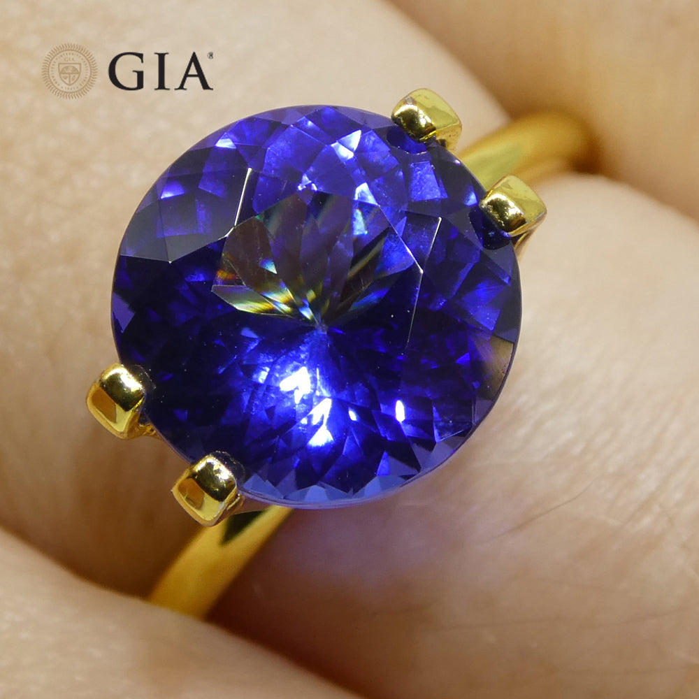 3.75ct Round Violet-Blue Tanzanite GIA Certified Tanzania - Skyjems Wholesale Gemstones