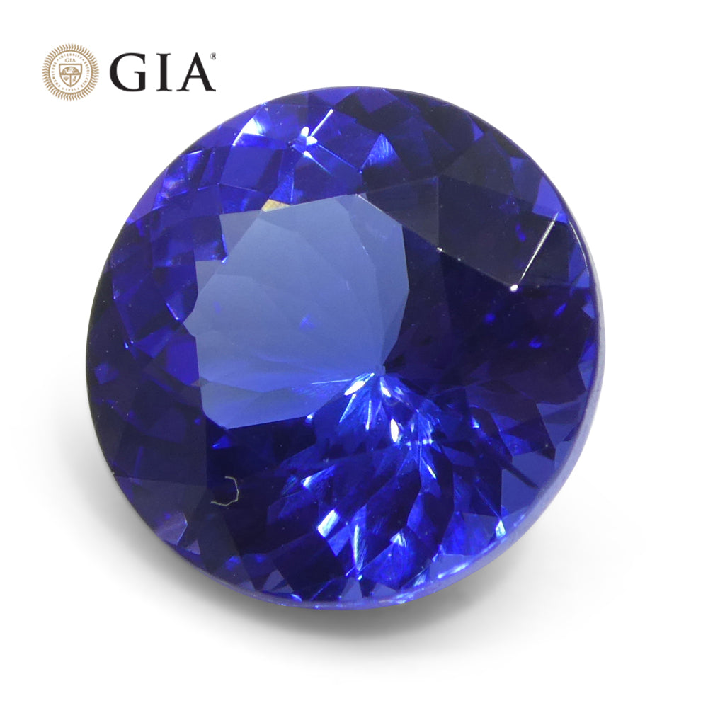 3.75ct Round Violet-Blue Tanzanite GIA Certified Tanzania - Skyjems Wholesale Gemstones