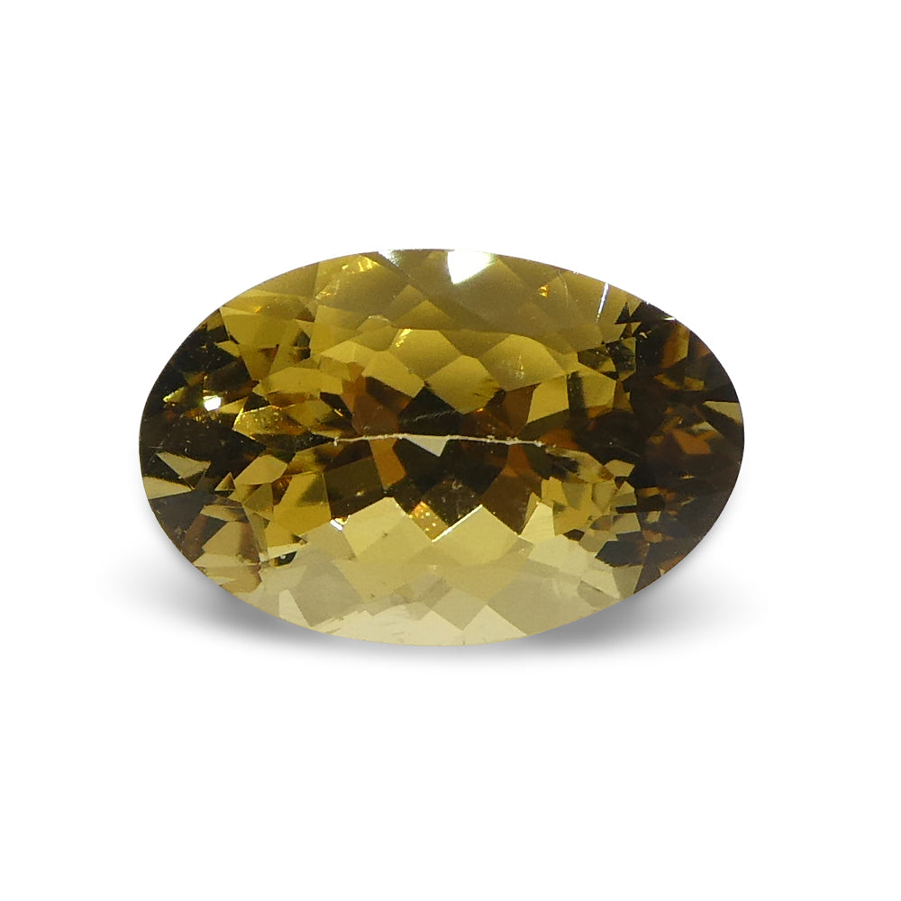 2.87ct Brazilian Heliodor, golden yellow oval beryl gemstone from SkyJems Canadian gem specialists