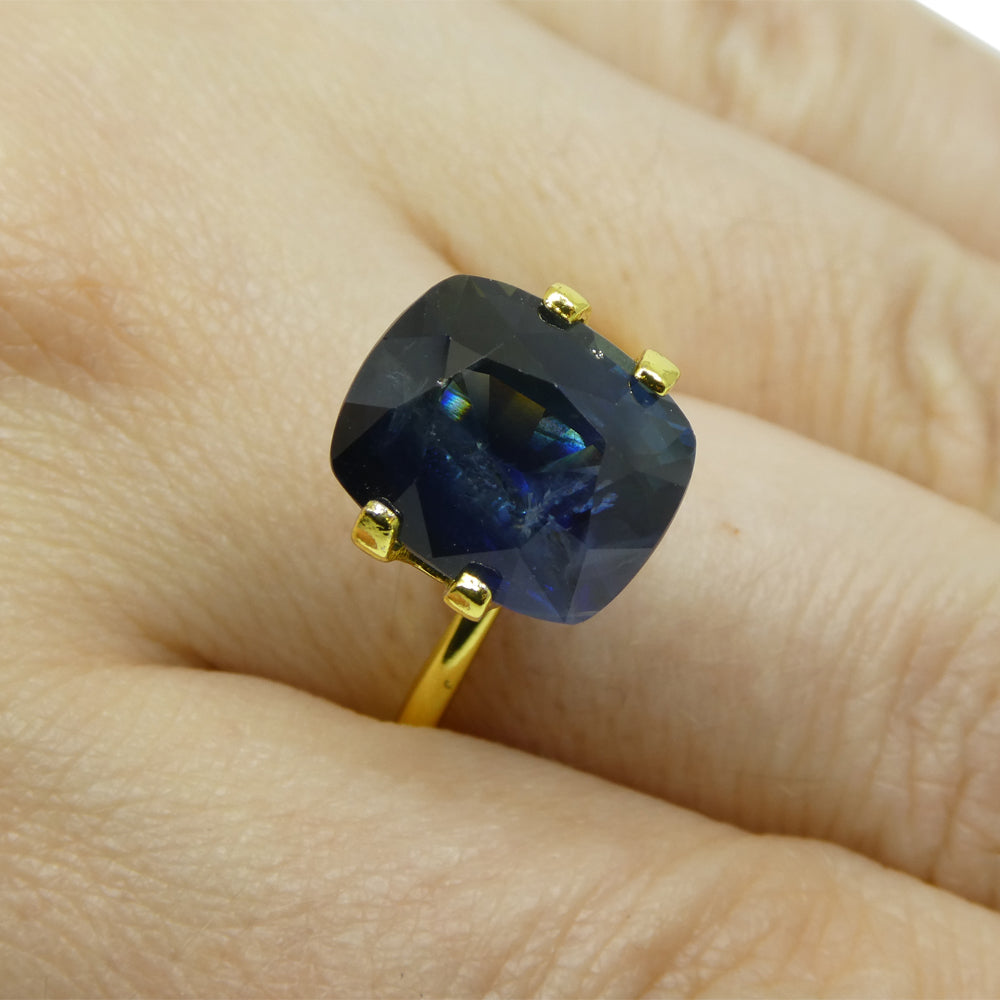 8.96 ct Blue Sapphire Cushion IGI Certified Ethiopian, Unheated - Skyjems Wholesale Gemstones