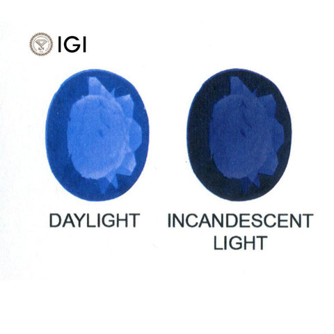 2.17ct Color Change Sapphire Oval IGI Certified Sri Lankan