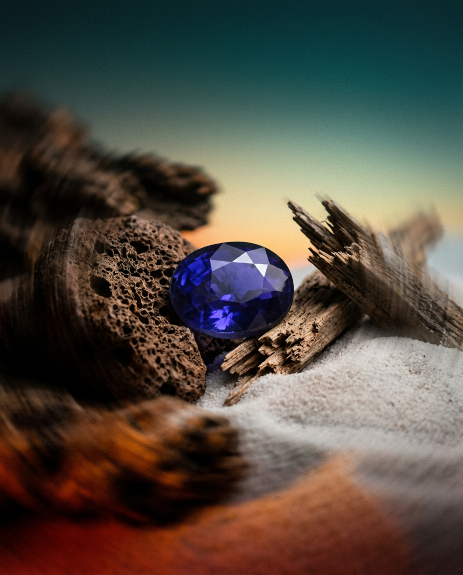 2.17ct Color Change Sapphire from Sri Lanka - Oval Blue to Violet Gem by SkyJems, IGI Certified Rare Corundum