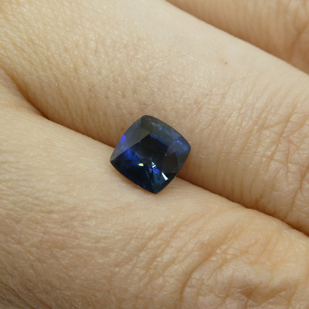 1.66ct Teal Blue Sapphire Cushion IGI Certified Ethiopian - Skyjems Wholesale Gemstones