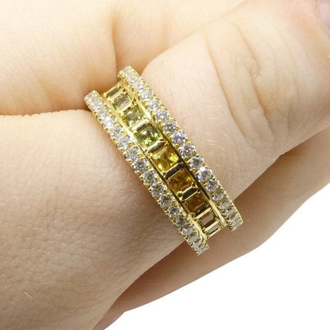 1.47ct Rainbow Sapphire, 1.75ct Diamond Gent's Ring set in 18k Yellow Gold