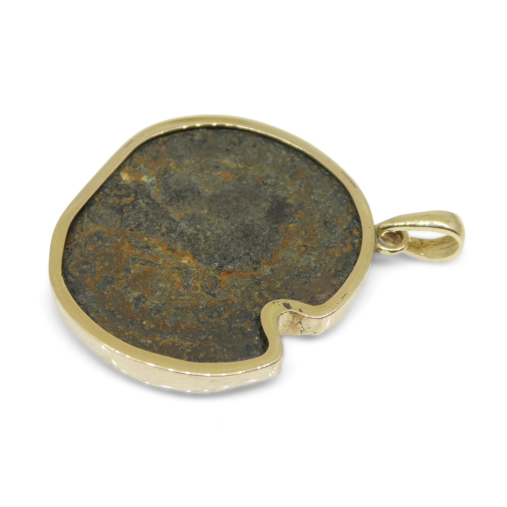 Authentic Ancient Seleucis and Pieria Coin Pendant in 14K Yellow Gold - Skyjems Wholesale Gemstones