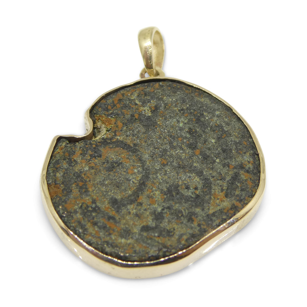 Authentic Ancient Seleucis and Pieria Coin Pendant in 14K Yellow Gold - Skyjems Wholesale Gemstones