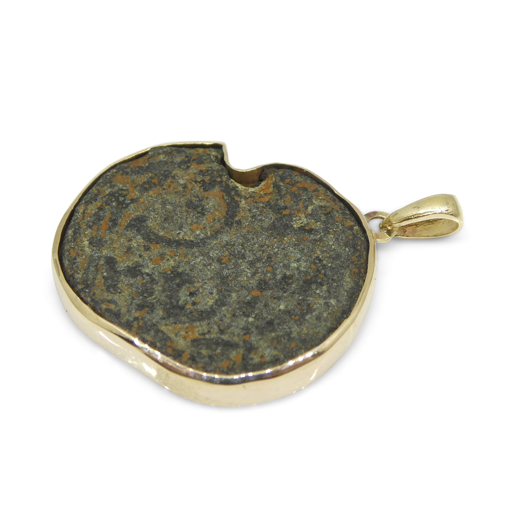 Authentic Ancient Seleucis and Pieria Coin Pendant in 14K Yellow Gold - Skyjems Wholesale Gemstones