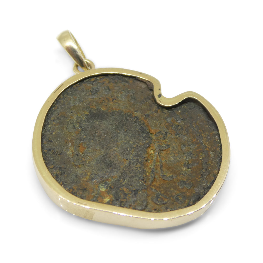 Authentic Ancient Seleucis and Pieria Coin Pendant in 14K Yellow Gold - Skyjems Wholesale Gemstones