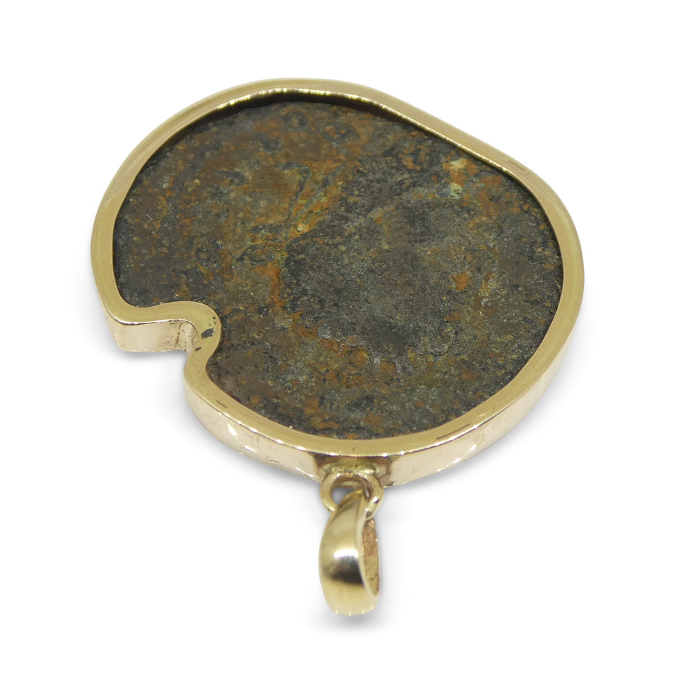 Authentic Ancient Seleucis and Pieria Coin Pendant in 14K Yellow Gold - Skyjems Wholesale Gemstones