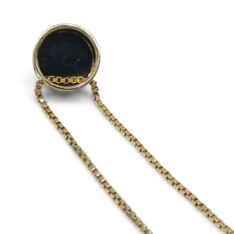 2.39cts Black Spinel Pendant in 14k Yellow Gold with 10k Yellow Gold Chain
