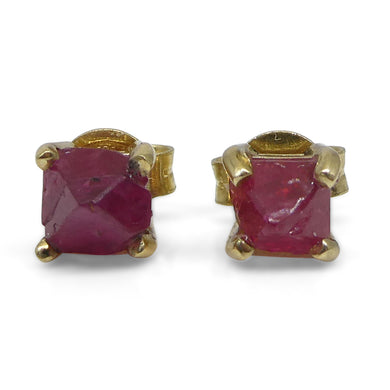 2.03ct Crystal Red Jedi Spinel Earrings set in 14k Yellow Gold - Skyjems Wholesale Gemstones