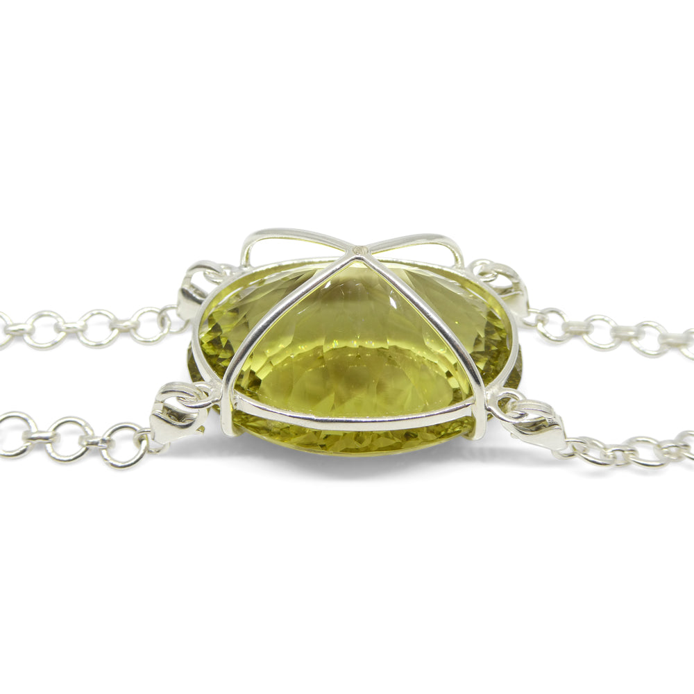 138ct Oval Yellow Phantom Citrine Body Chain Pendant set in Sterling Silver - Skyjems Wholesale Gemstones