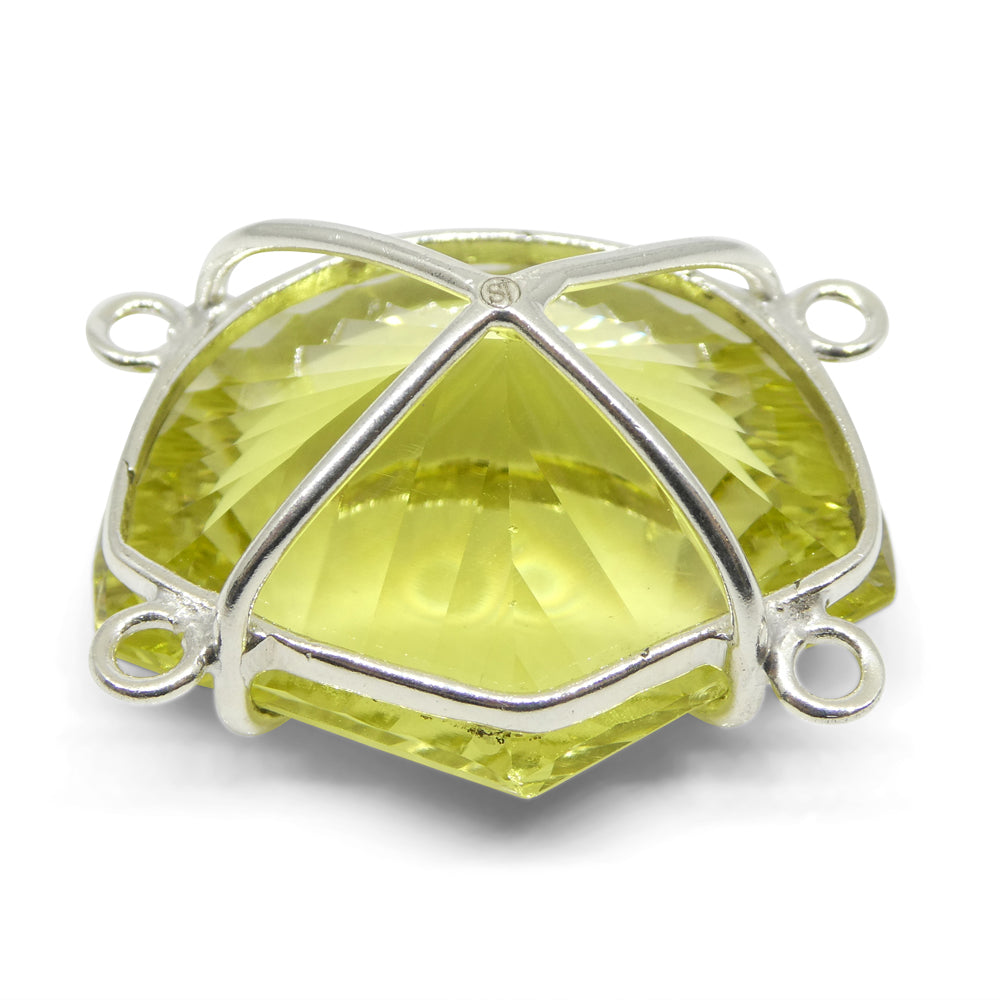 69ct Shield Cut Yellow Citrine Body Chain Pendant set in Sterling Silver - Skyjems Wholesale Gemstones