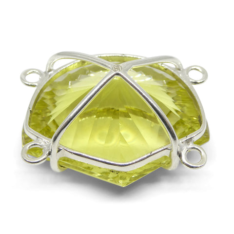 69ct Shield Cut Yellow Citrine Body Chain Pendant set in Sterling Silver