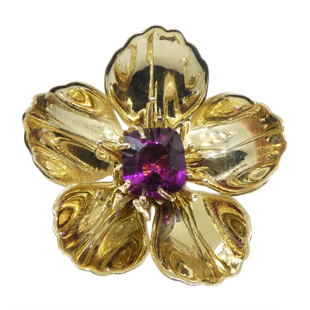 2.01ct Cushion Purple Garnet Pendant set in 14k Yellow Gold, designed by Michael Starnino - Skyjems Wholesale Gemstones