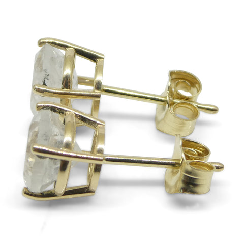 1.81ct Round Rainbow Moonstone Stud Earrings set in 14k Yellow Gold