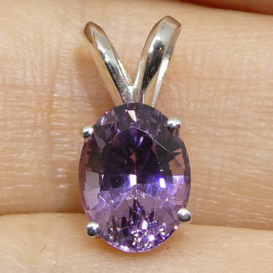 1.81ct Oval Purple Spinel Pendant set in 14k White Gold