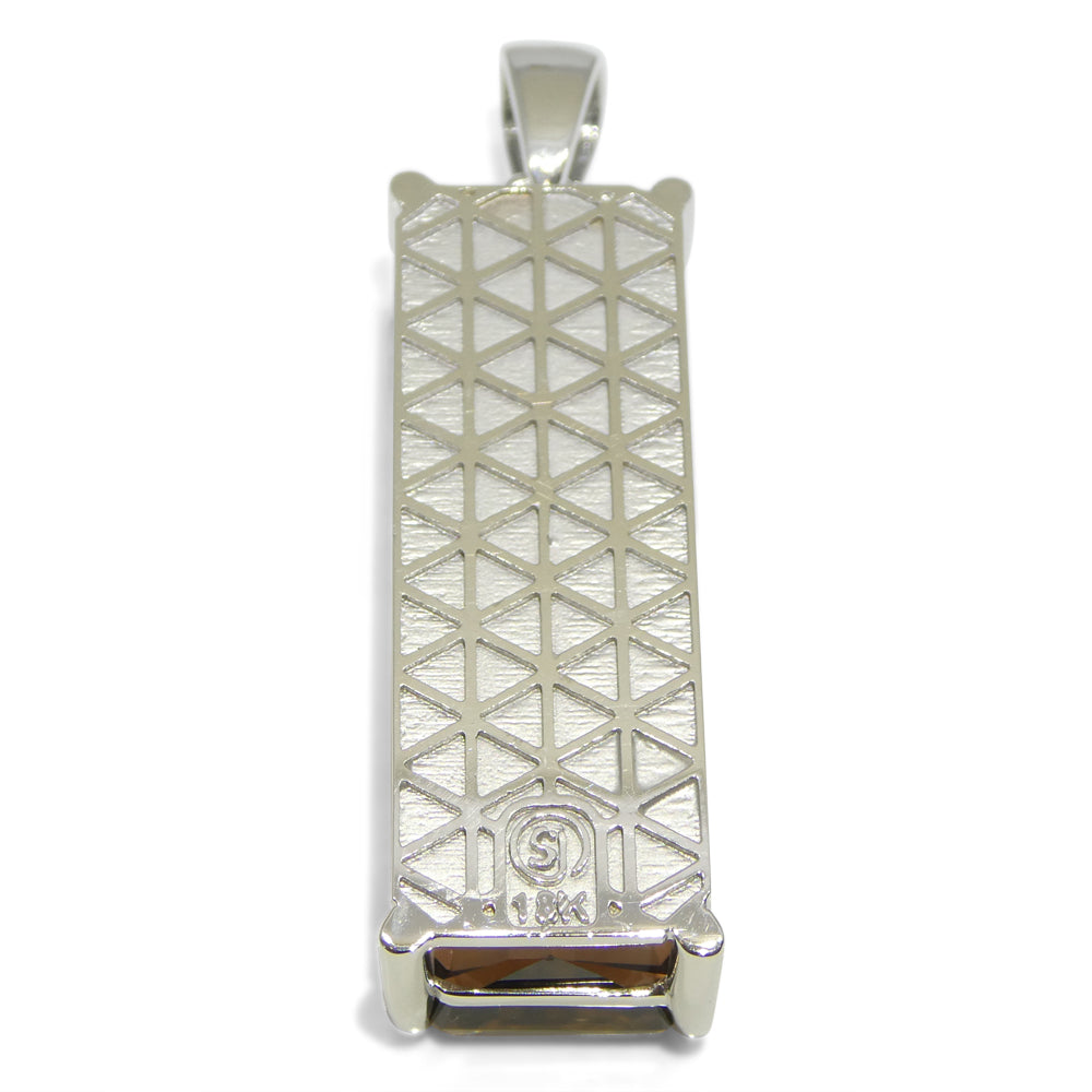 30.21ct Emerald Cut Pink & Bluish Green Tourmaline Pendant in 18k White Gold, GIA Certified Museum Grade - Skyjems Wholesale Gemstones