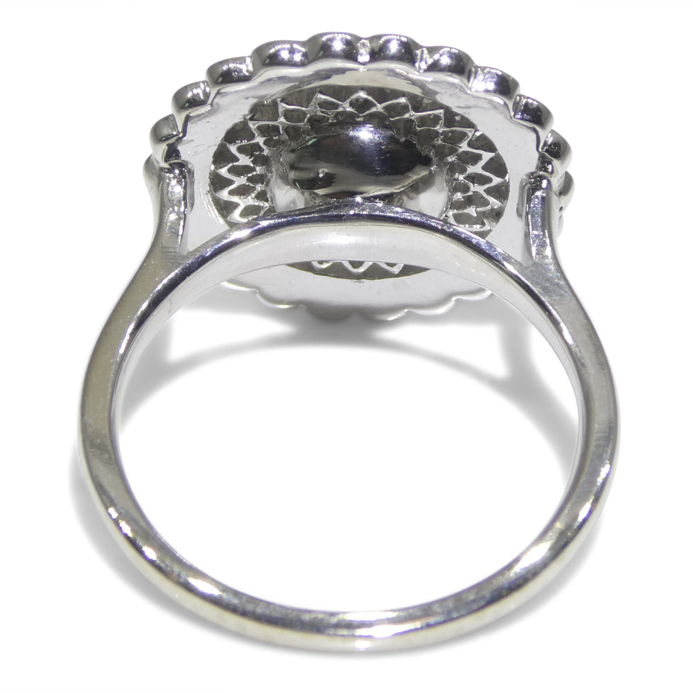 1.78ct Round Blue Sapphire, Diamond Engagement Ring set in 18k White Gold, GIA Certified Unheated - Skyjems Wholesale Gemstones