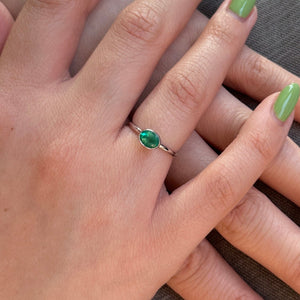 Colombian Emerald Stacker Ring set in 10kt White Gold - Skyjems Wholesale Gemstones