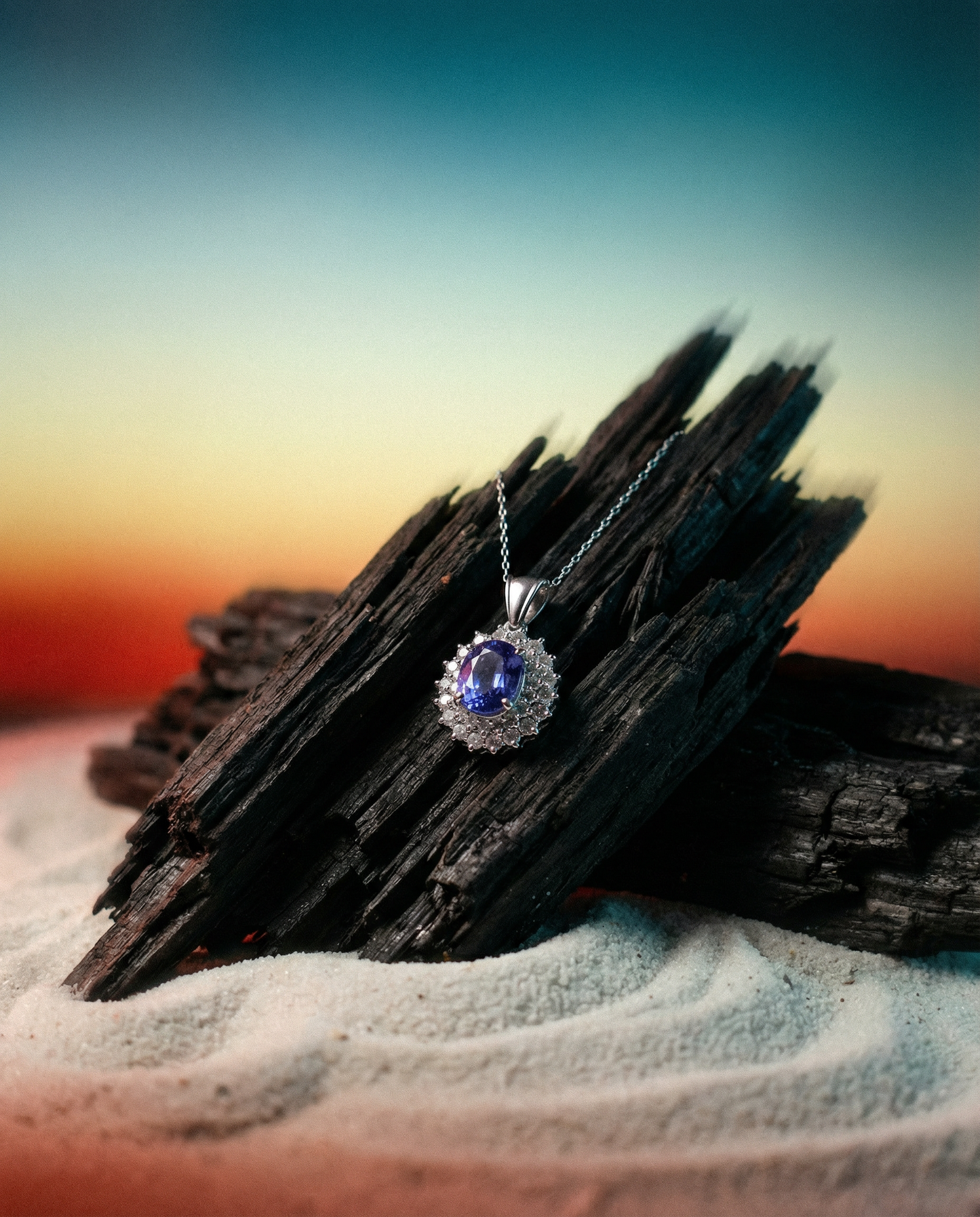 3.89ct Oval Blue Sapphire, Diamond Pendant set in Platinum, GIA Certified Madagascar