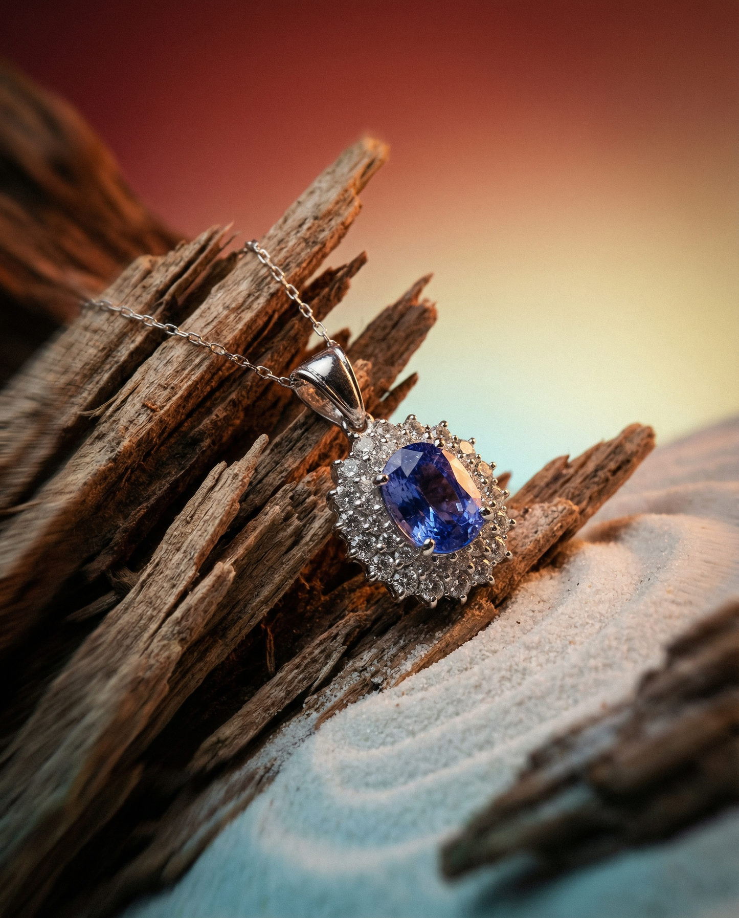 3.89ct Oval Blue Sapphire, Diamond Pendant set in Platinum, GIA Certified Madagascar