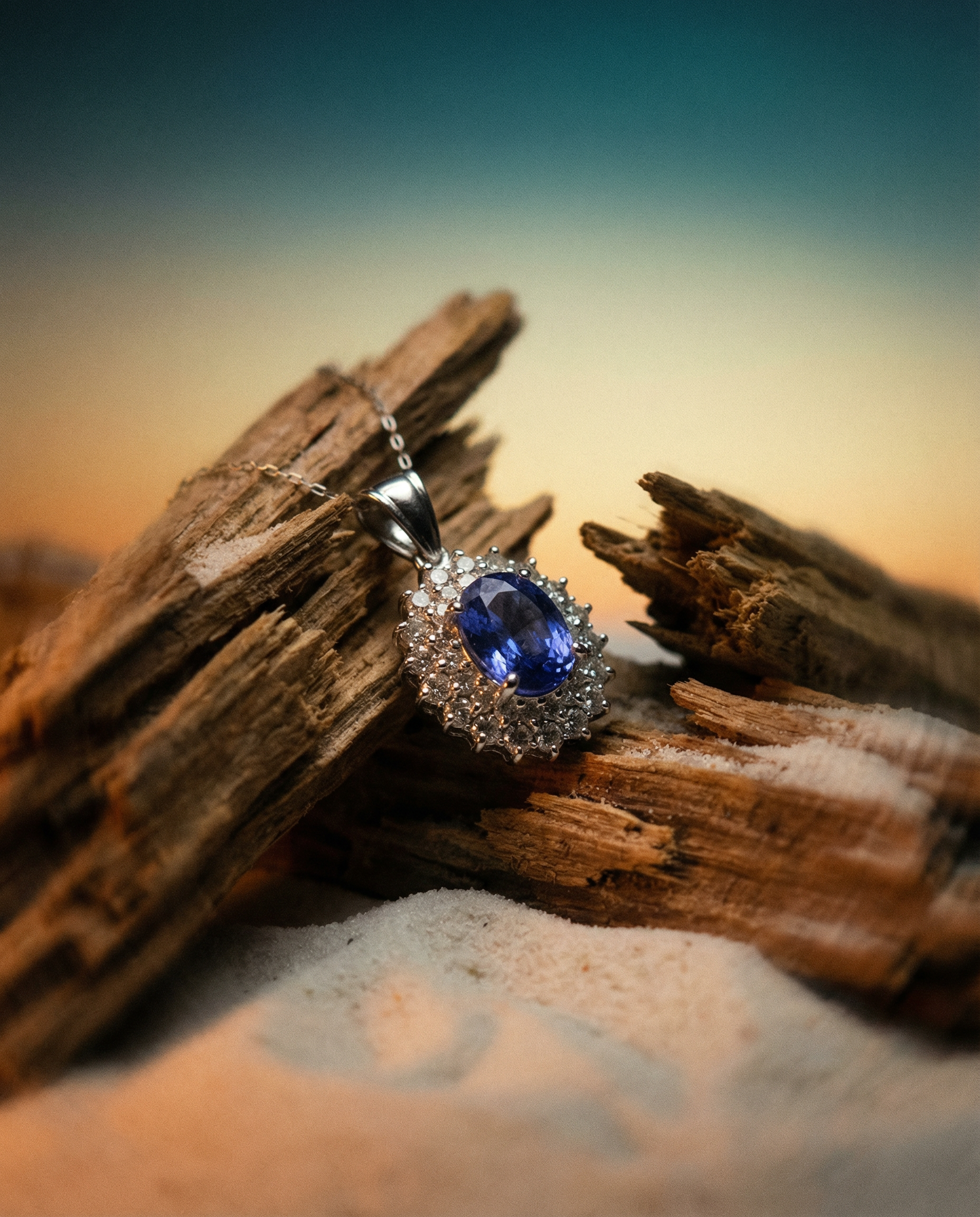 3.89ct Oval Blue Sapphire, Diamond Pendant set in Platinum, GIA Certified Madagascar - Skyjems Wholesale Gemstones