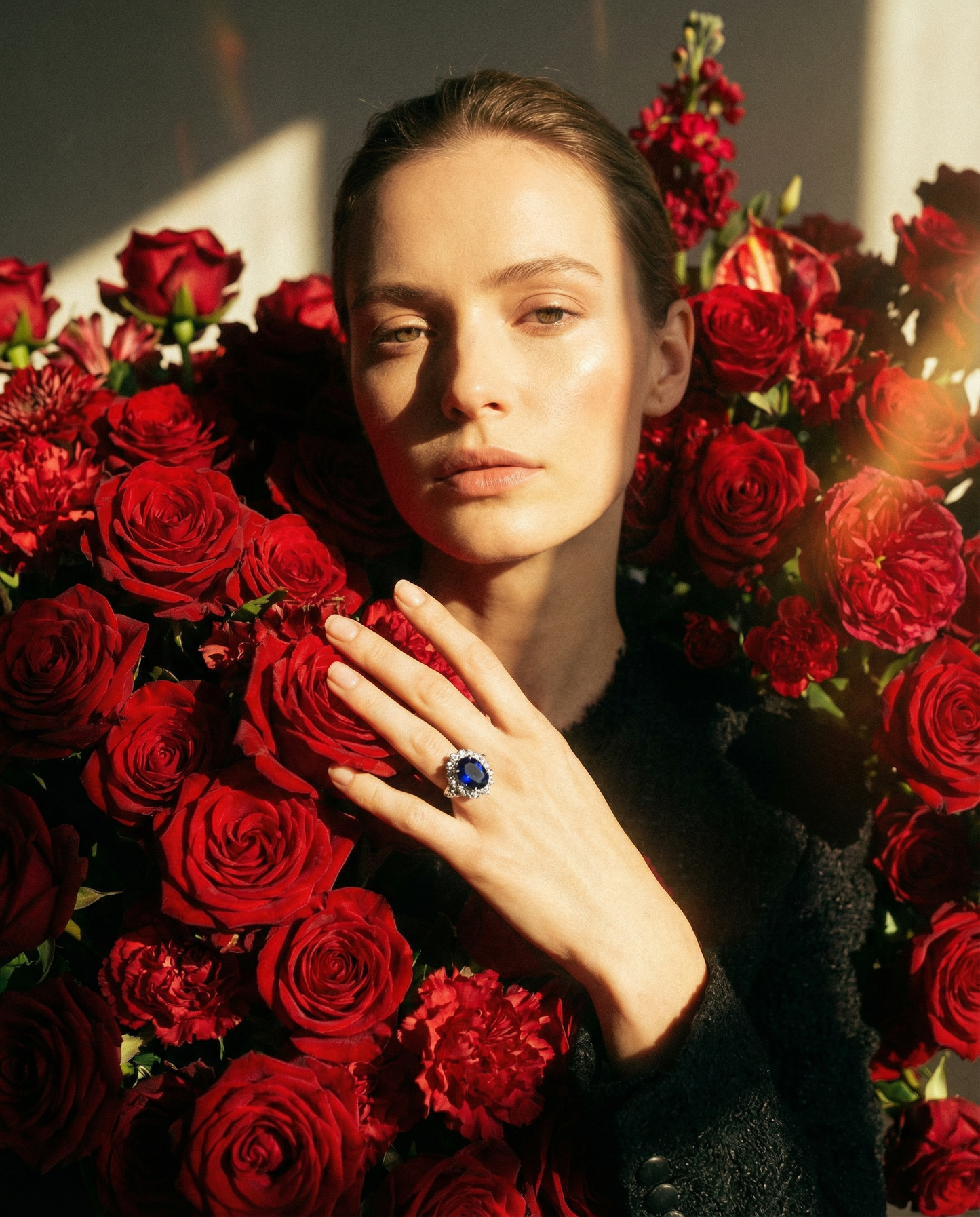 3.23ct Cushion Blue Sapphire, Diamond Engagement Ring set in Platinum, GIA Certified Thailand