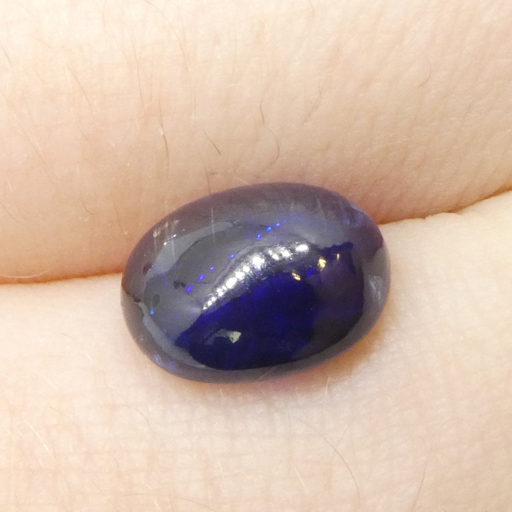 3.8ct Oval Cabochon Blue Kyanite from Brazil - Skyjems Wholesale Gemstones