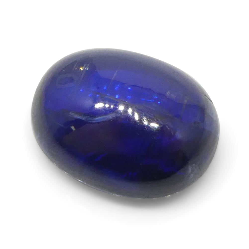 3.8ct Oval Cabochon Blue Kyanite from Brazil - Skyjems Wholesale Gemstones