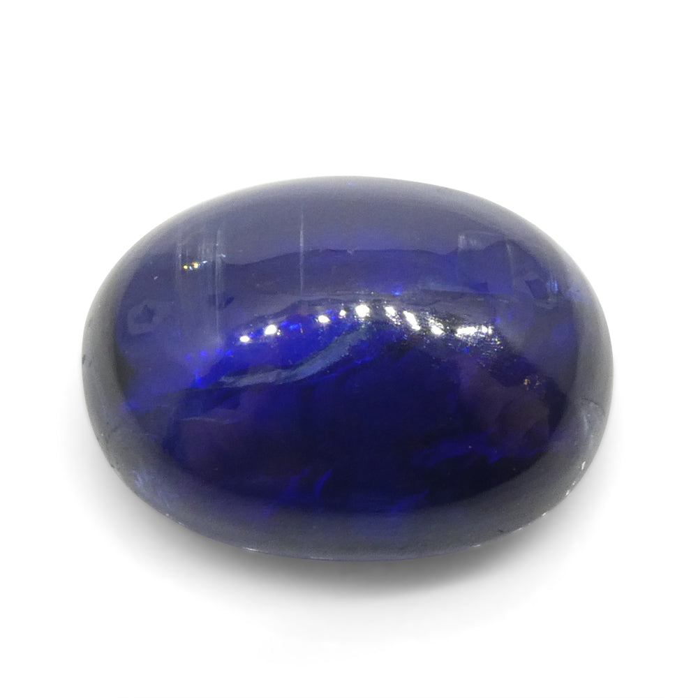 3.8ct Oval Cabochon Blue Kyanite from Brazil - Skyjems Wholesale Gemstones