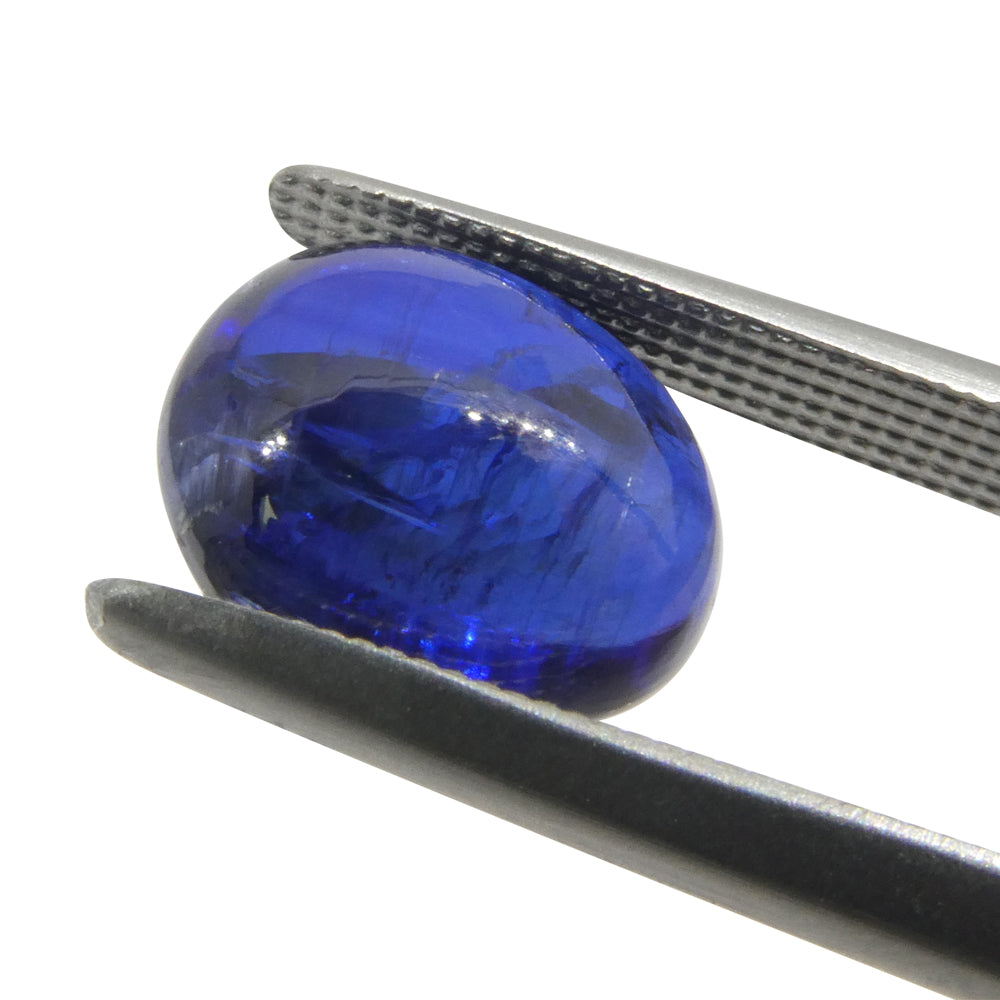 3.8ct Blue Kyanite Oval Cabochon from Brazil, premium single gemstone by SkyJems Canadian gem specialists